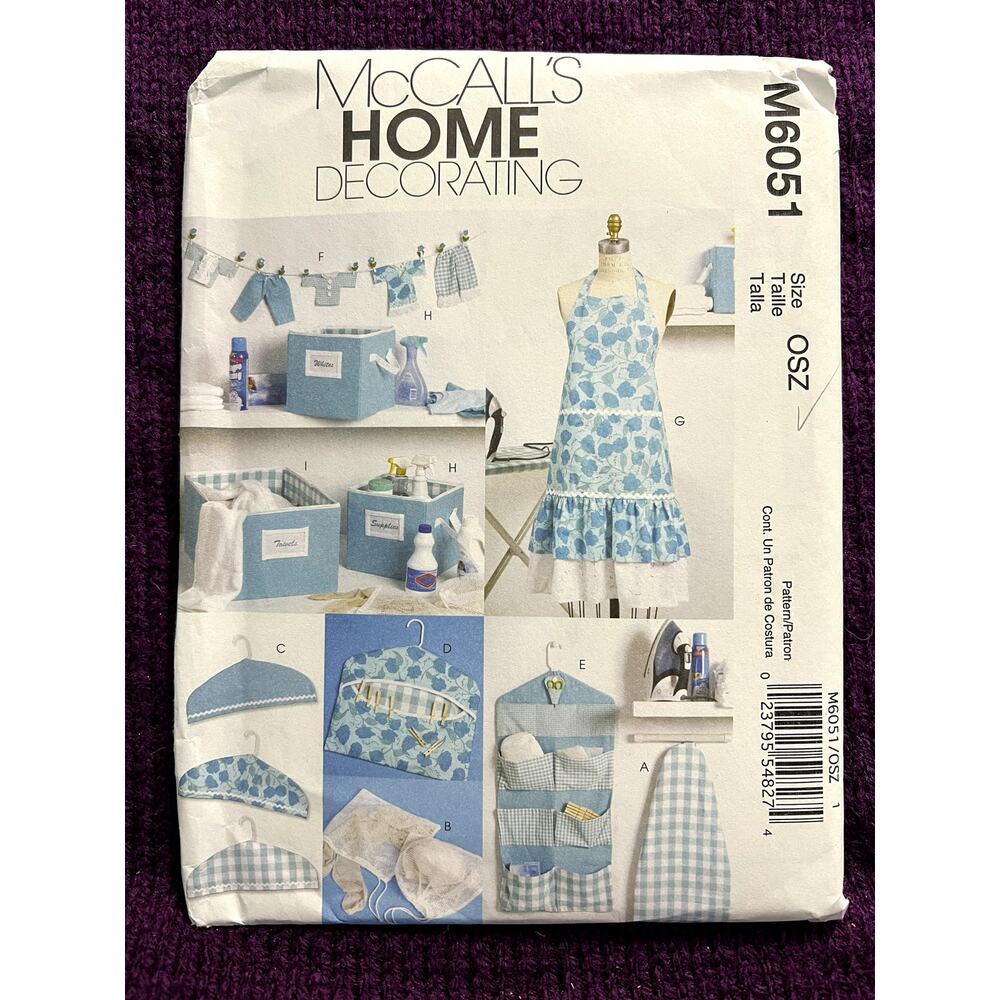 mcCalls 6051 Apron ironing board cover organizer bins clothes pin holder